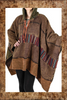 COZY UP RUSTIC BOHO PONCHO HOODIE  BROWN & TRIBAL PRINT