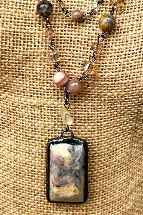 Rustic Natural Stone Necklace