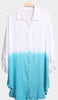 ALL DAY BEAUTIFUL & COMFY LIGHTWEIGHT SHIRT TUNIC TIE DYE BLUE & IVORY