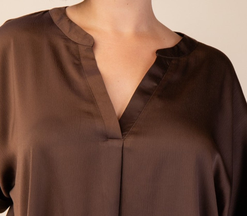 The Best Brown Satin Top