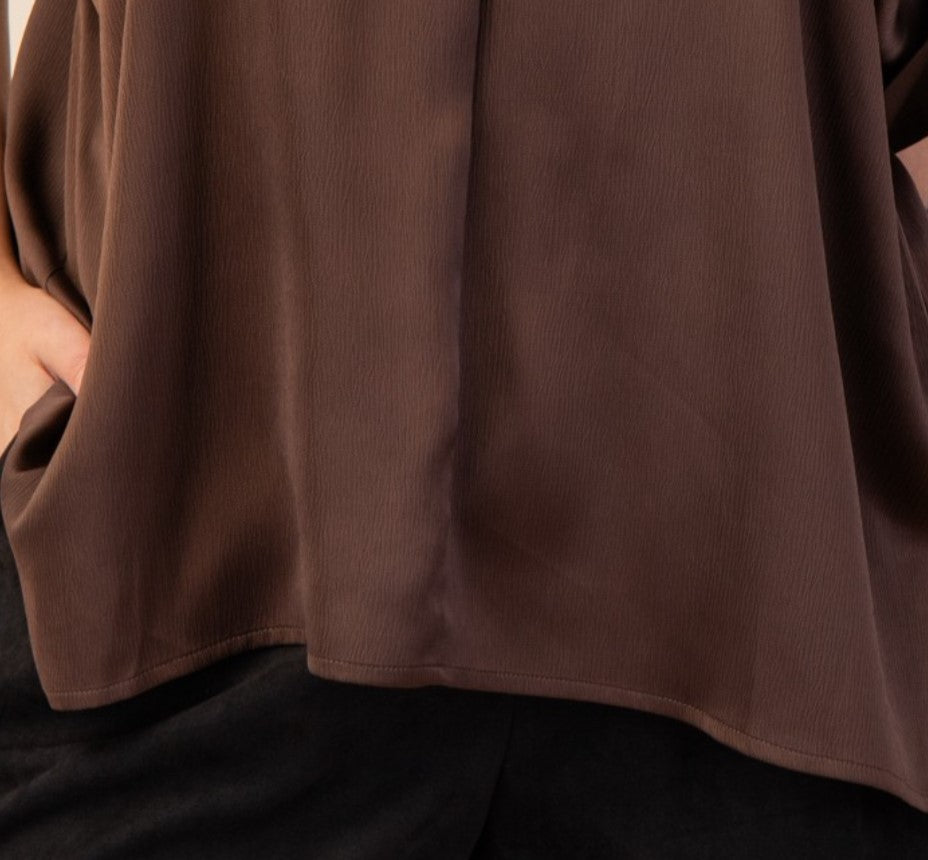 The Best Brown Satin Top