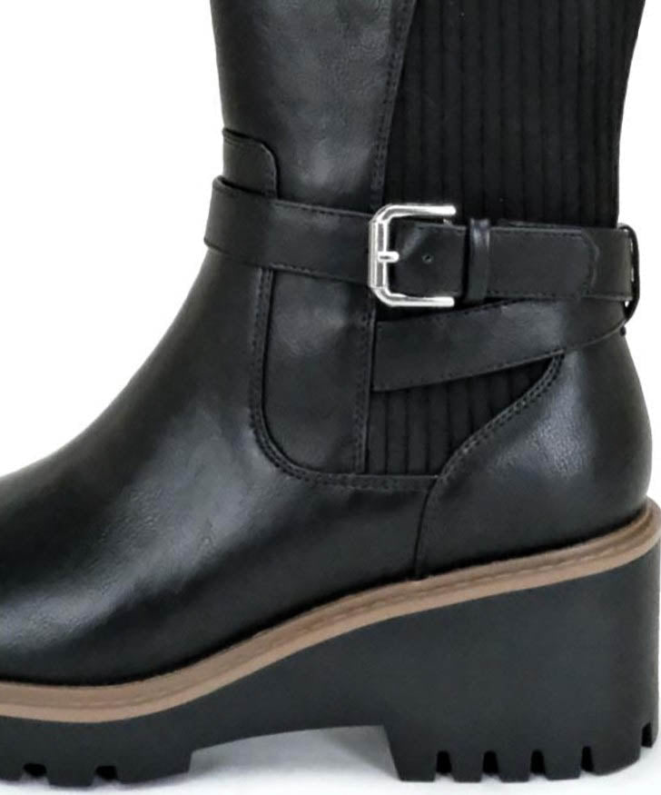 NEW BEGINNINGS PRETTY DESIGN BOOTS IN BLACK------------SALE