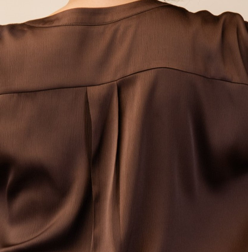 The Best Brown Satin Top