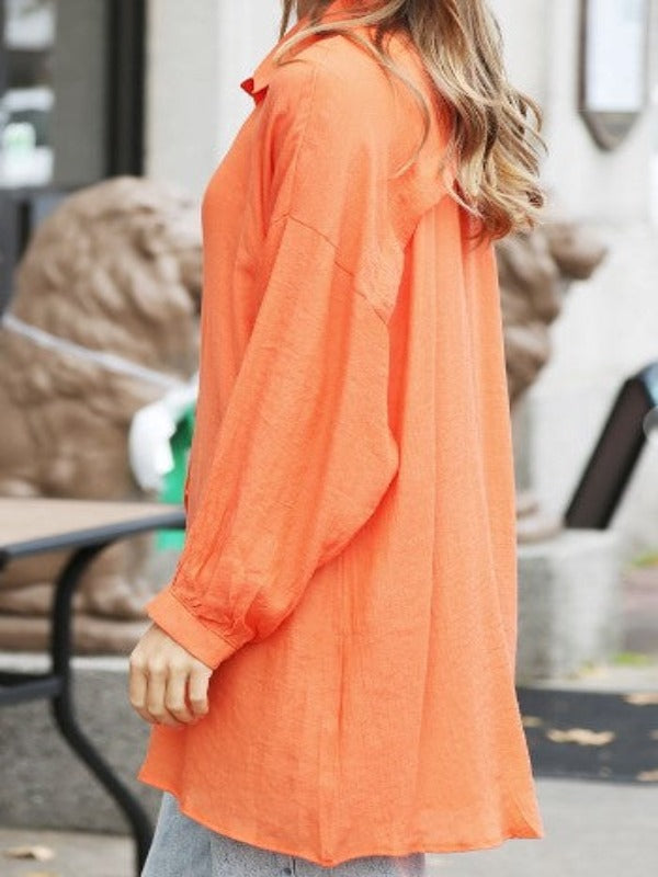 ALL DAY BEAUTIFUL & COMFY  LIGHTWEIGHT SHIRT TUNIC ORANGE