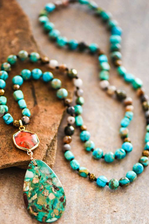 Bali Dream Sea Green Turquoise Natural Stone Necklace