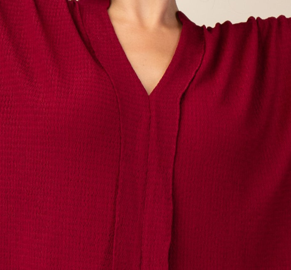 Ready for The Day Pretty Comfy Oversized Tunic in Burgundy