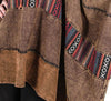 COZY UP RUSTIC BOHO PONCHO HOODIE  BROWN & TRIBAL PRINT