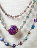 Spirit of Bliss Natural Stone Beaded Layered Necklace In Purple Tones