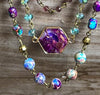 Spirit of Bliss Natural Stone Beaded Layered Necklace In Purple Tones