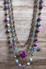 Spirit of Bliss Natural Stone Beaded Layered Necklace In Purple Tones