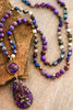 VIOLET FLAME POWERFUL ENERGY NATURAL STONE NECKLACE