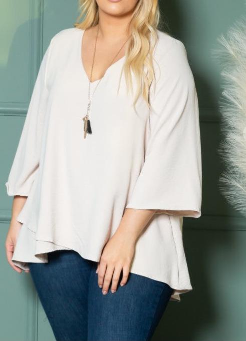 MY HEART IS YOURS TUNIC IN BEIGE