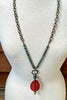 WESTERN RED SUNRISE NATURAL STONE & CRYSTAL NECKLACE