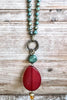 WESTERN RED SUNRISE NATURAL STONE & CRYSTAL NECKLACE