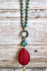 WESTERN RED SUNRISE NATURAL STONE & CRYSTAL NECKLACE