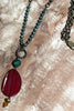 WESTERN RED SUNRISE NATURAL STONE & CRYSTAL NECKLACE