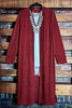 14-24 SIZE - COZY CHARM  MAXI CARDIGAN IN RUST----------SALE