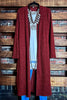 14-24 SIZE - COZY CHARM  MAXI CARDIGAN IN RUST----------SALE