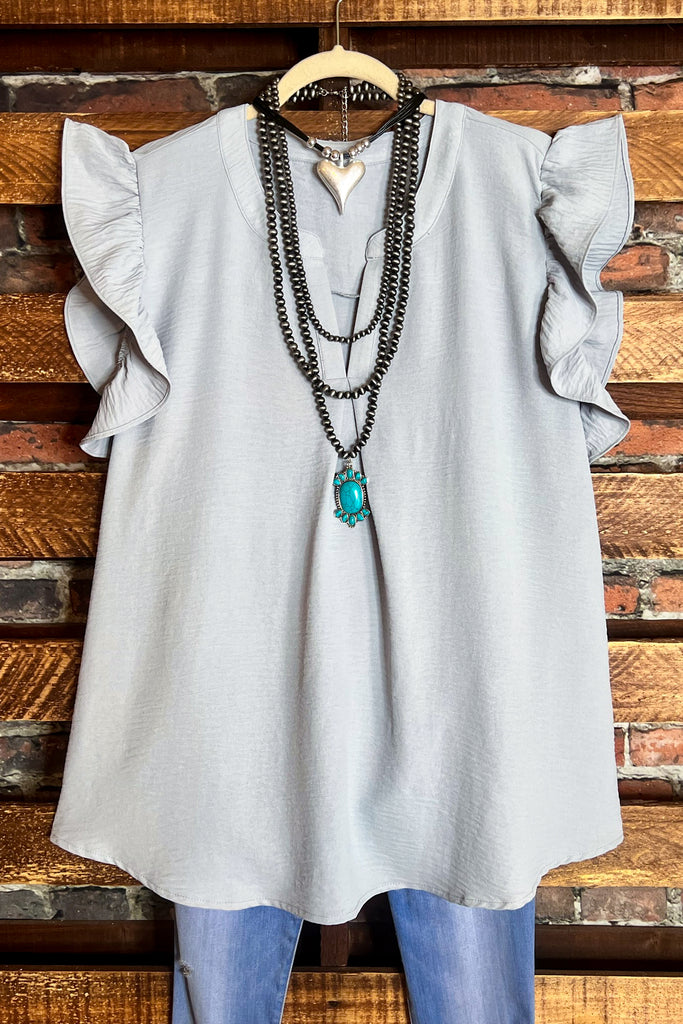 Sweet Emotions Top in Light Gray