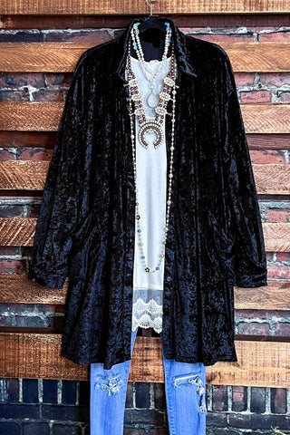 Le Bohemian Magic Dance Tie Dye & Embroidered Kimono in Black