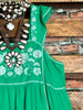 KELLY GREEN EMBROIDERED TOP--------------SALE