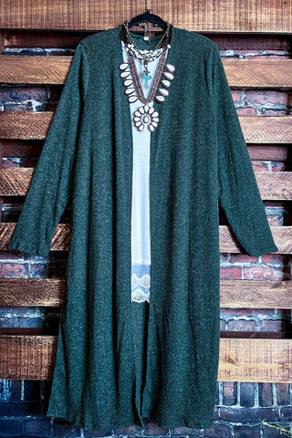 Dancing Through Life Lace Duster Cardigan in Black