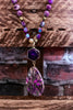 VIOLET FLAME POWERFUL ENERGY NECKLACE WITH NATURAL STONE