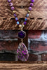 VIOLET FLAME POWERFUL ENERGY NECKLACE WITH NATURAL STONE