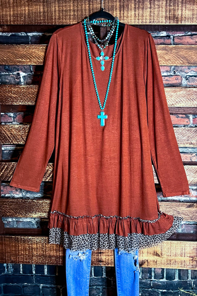 DARLING DAY DREAM LONG TUNIC IN RUST