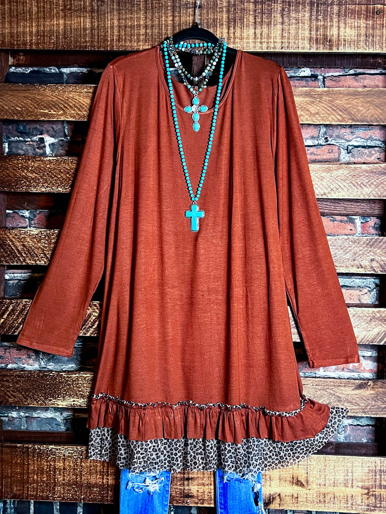 DARLING DAY DREAM LONG TUNIC IN RUST