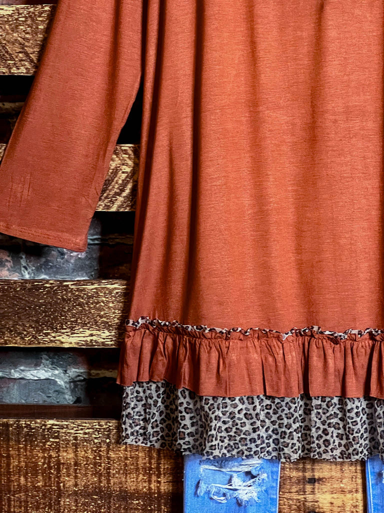 DARLING DAY DREAM LONG TUNIC IN RUST