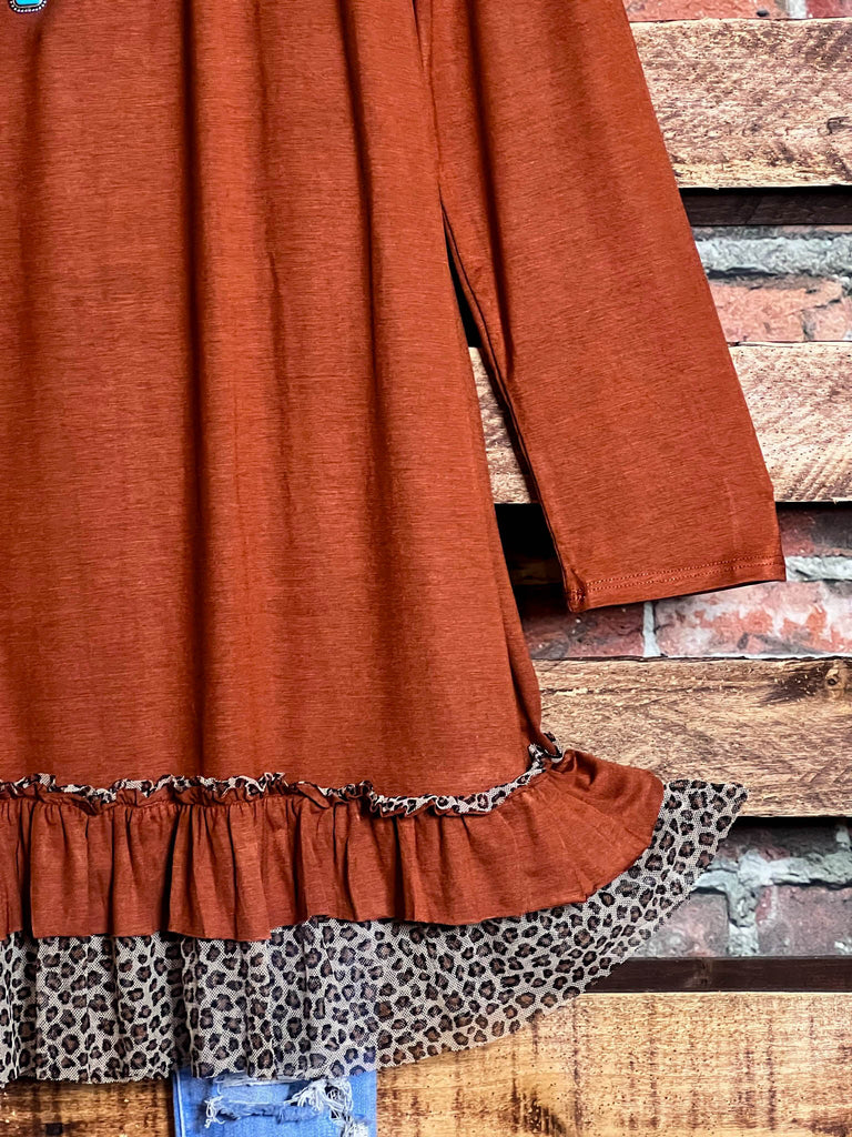 DARLING DAY DREAM LONG TUNIC IN RUST