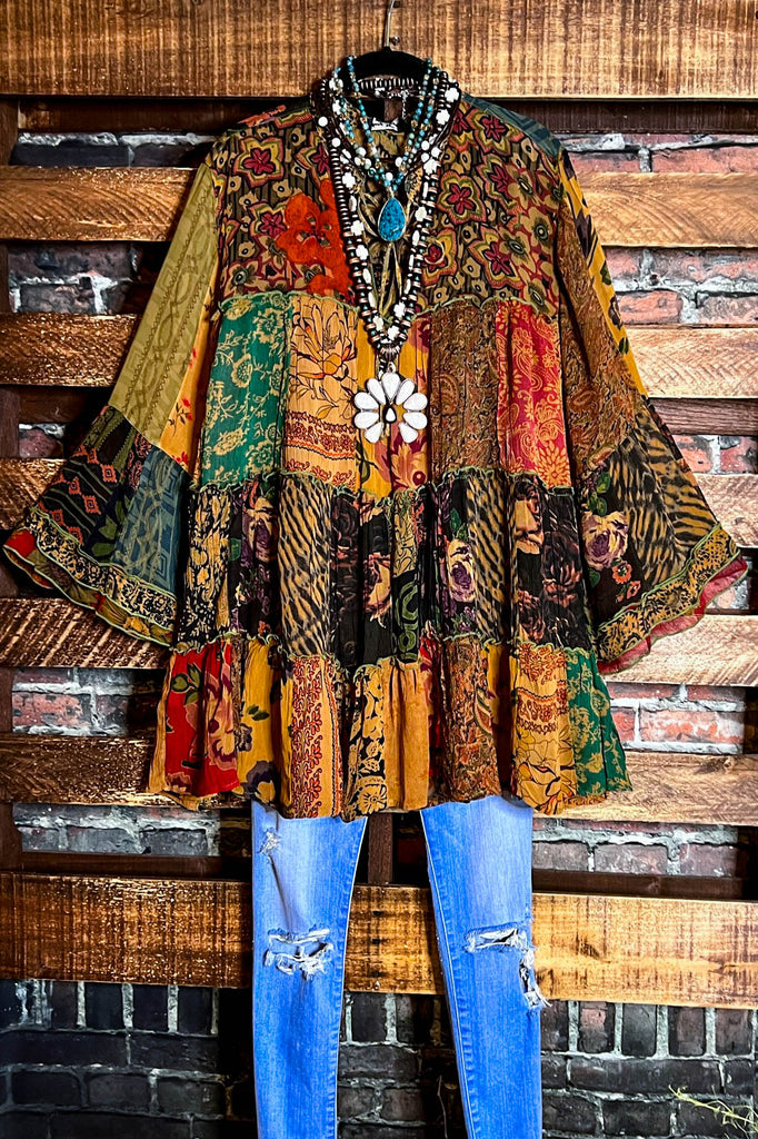 Patchwork Enchantment Beauty Multi-Color Tunic