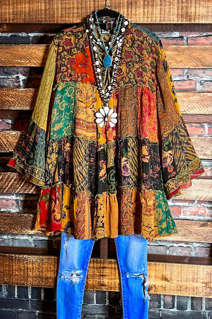 Patchwork Enchantment Beauty Multi-Color Tunic