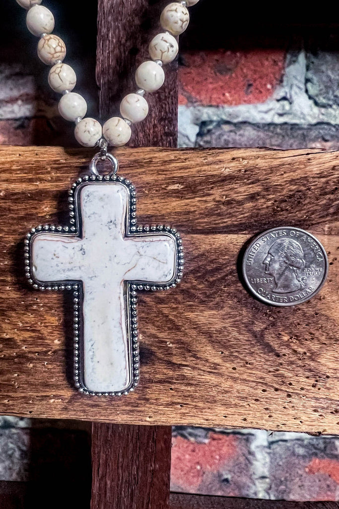 MYSTIC CROSS NECKLACE IN IVORY