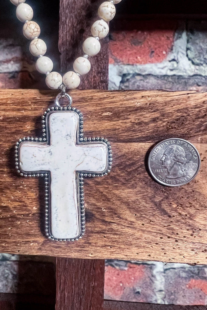 MYSTIC CROSS NECKLACE IN IVORY