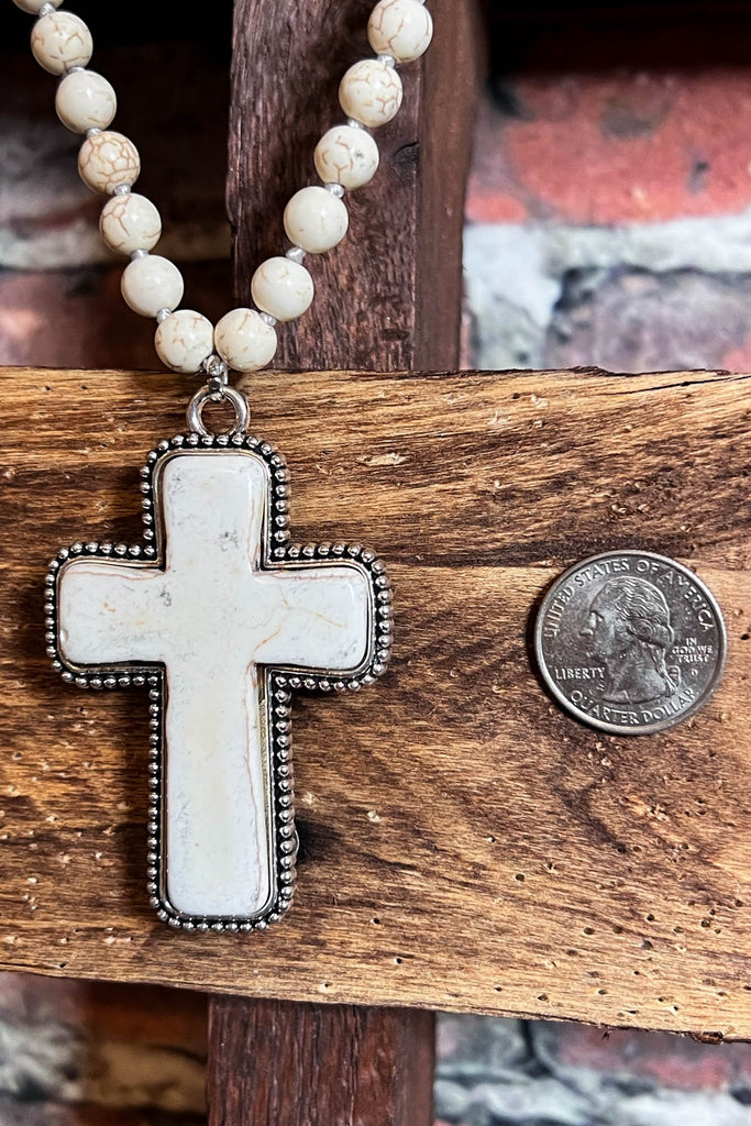 MYSTIC CROSS NECKLACE IN IVORY