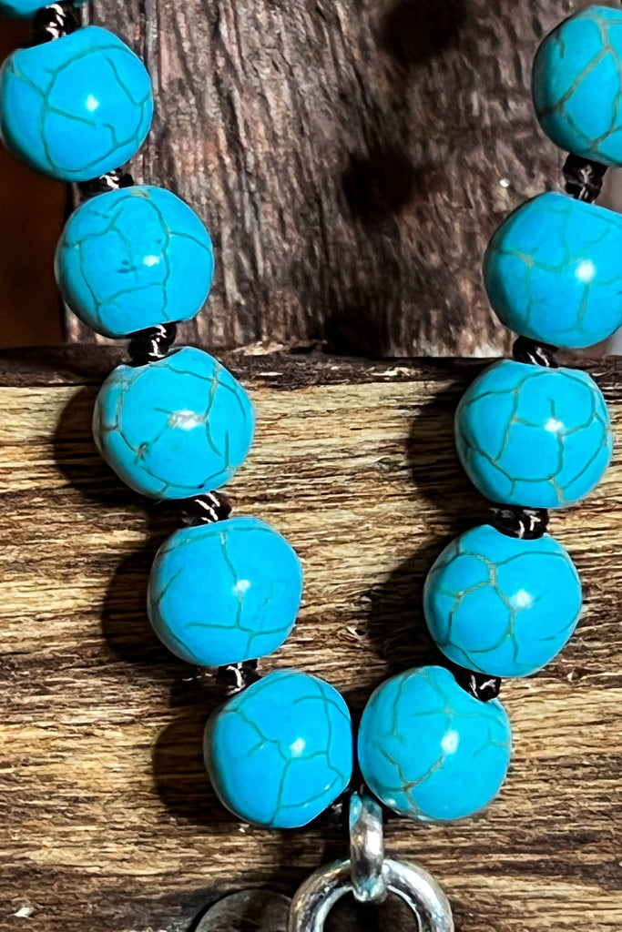 MYSTIC CROSS BLUE TURQUOISE NECKLACE