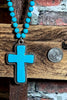 MYSTIC CROSS BLUE TURQUOISE NECKLACE