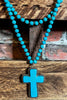 MYSTIC CROSS BLUE TURQUOISE NECKLACE