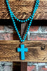 MYSTIC CROSS BLUE TURQUOISE NECKLACE