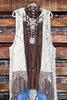 FLEUR D' CACTUS BOHO CROCHET FAB VEST IN NATURAL & TAN