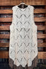 FLEUR D' CACTUS BOHO CROCHET FAB VEST IN NATURAL & TAN