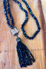 MAGICAL ENERGY CRYSTAL LONG NECKLACE NAVY BLUE