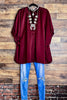 GLAMOROUS CELEBRATION DARK BURGUNDY SATIN OVERSIZED TUNIC