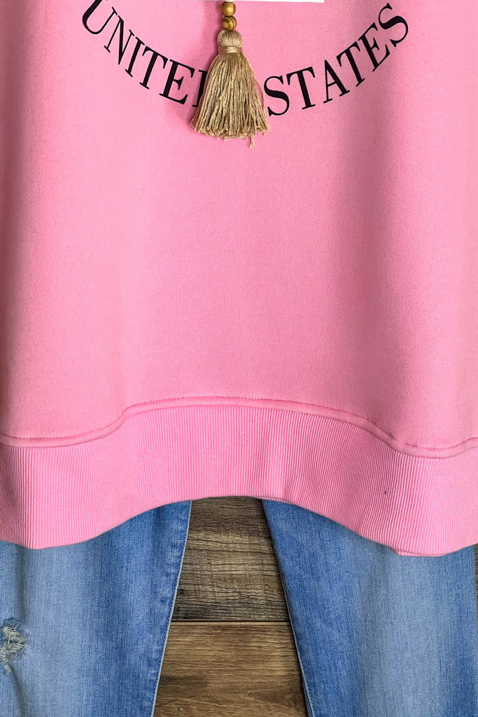 FEEL FREE OVERSIZED SWEATSHIRT IN PINK