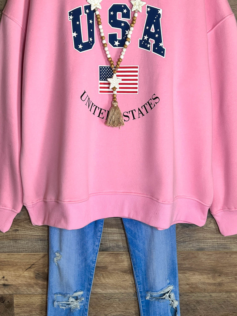 FEEL FREE OVERSIZED SWEATSHIRT IN PINK