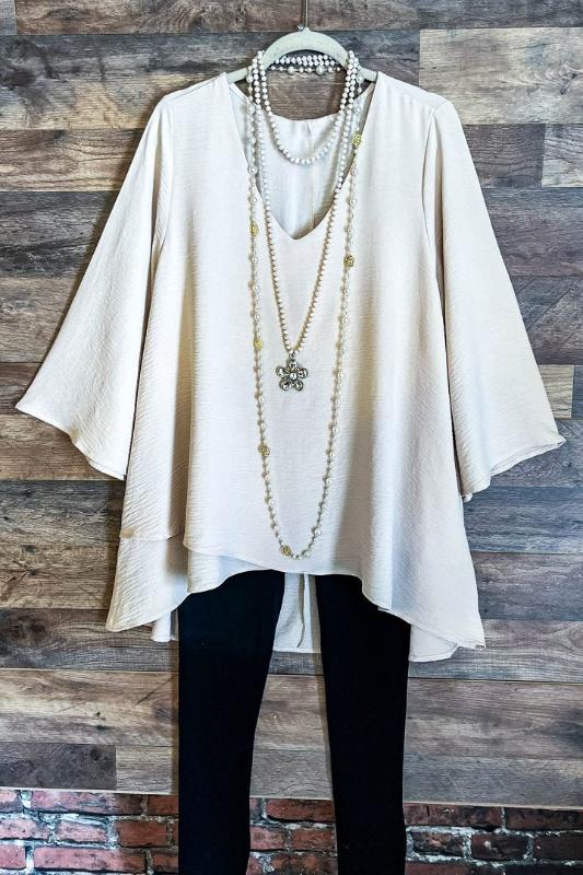 MY HEART IS YOURS TUNIC IN BEIGE