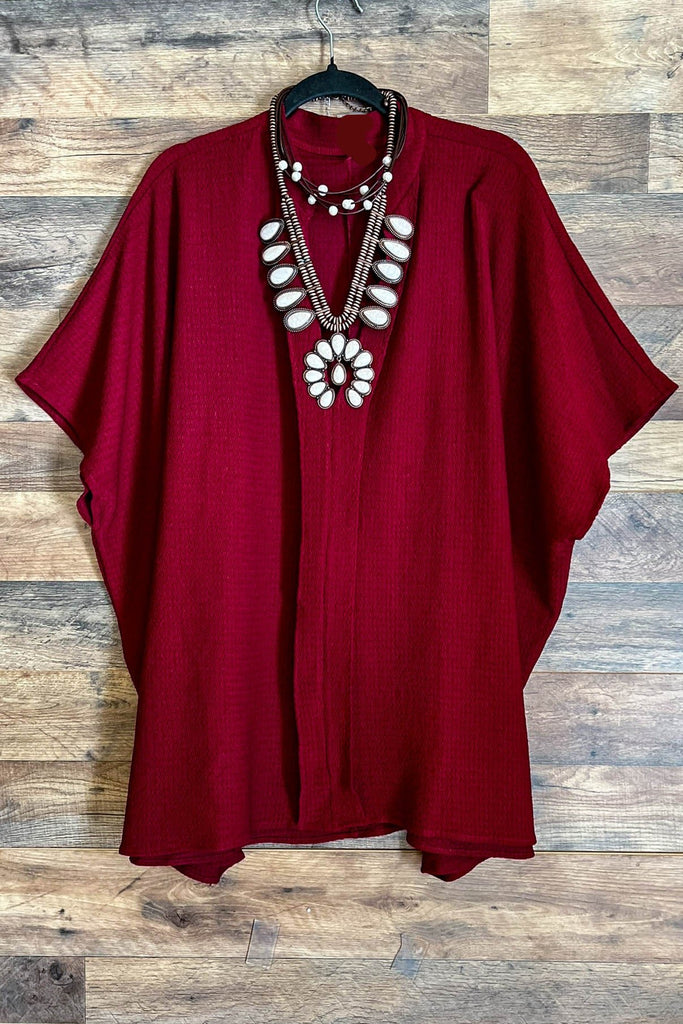 Ready for The Day Pretty Comfy Oversized Tunic in Burgundy