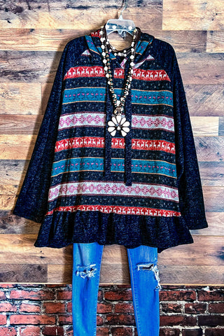 Dancing Through Life Lace Duster Cardigan in Black